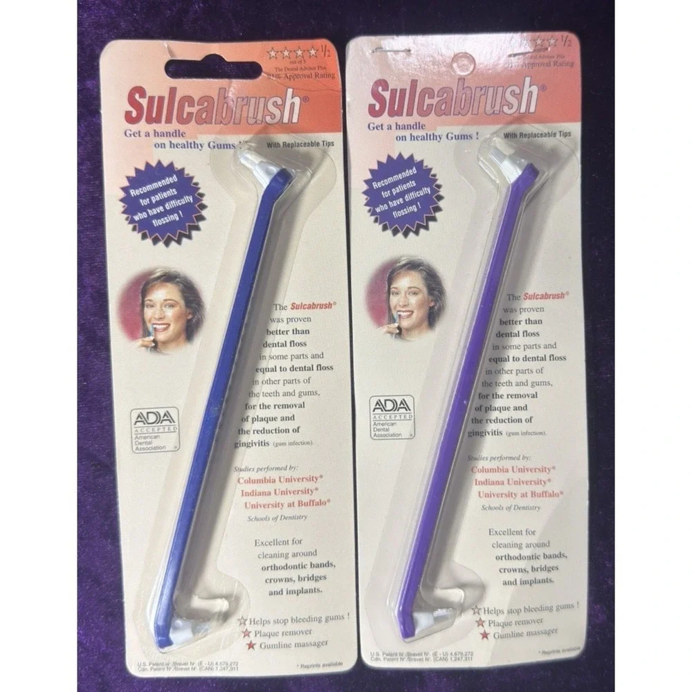 Sulcabrush Lot of 2 Healthy Gums Dental Oral Cleaning Gum Brush Sealed New
